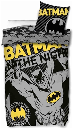  Batman sengetøj - 140x200 cm - In the night - 2 i 1 design - Batman sengesæt i 100% bomuld